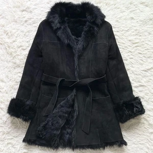 ESTNATION Italian-Made Real Mouton Coat, Double-Faced, Black, Women's From Japan - Picture 1 of 10