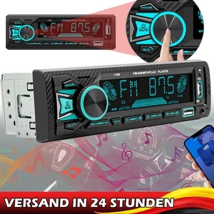 Radio Coche RDS AM FM USB Manos Libres SD AUX IN 1 DIN Bluetooth MP3 - Imagen 1 de 11