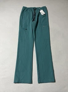 Pantaloni cargo scrub FIGS Cairo uomo XS tasche elasticizzati coulisse turchese nuovi con etichette - Foto 1 di 9