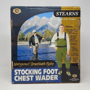 Stearns Stocking Foot Chest Wader Nylon Breathable Large Olive Green New In Box - Picture 1 of 8