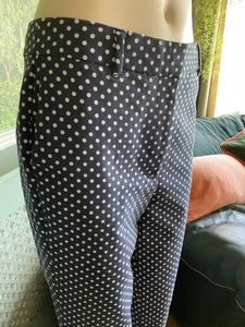 Boden marineblau getupfte Stretch-Damenhose Größe 12R - Bild 1 von 9