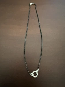 David Yurman Smooth Amulet Box Chain Stainl. Steel S.Silver 22" Necklace 2.7mm - Picture 1 of 6