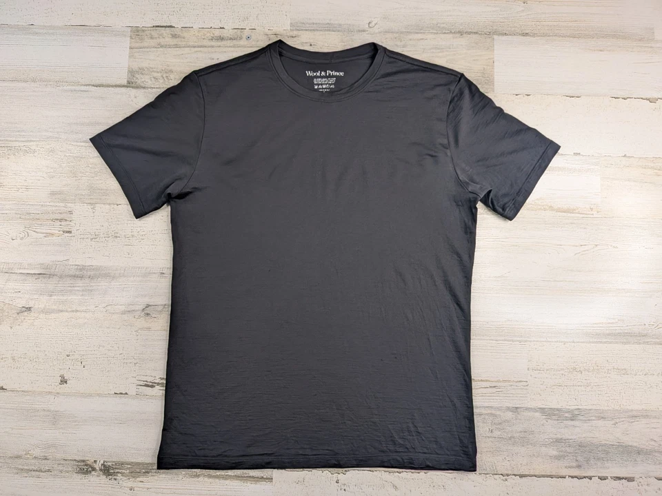 Wool & Prince Shirt Mens Medium Black Merino Wool Blend Crew Neck* - Image 1 of 4