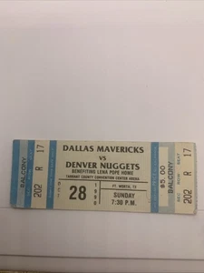 Boleto de los Dallas Mavericks at Denver Nuggets 1990 28 de octubre de 1990 - Imagen 1 de 2