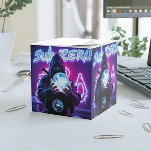 Post-it Note Cube, Mortal Kombat Sub Zero Theme, Back to School Stationery, - Picture 1 of 3