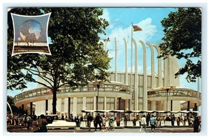 Vintage 1964-65 New York Weltausstellung Ford Rotunde Lithographie Postkarte - Bild 1 von 2