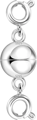 Cierres y cierres magnéticos para collar, cierres magnéticos de plata de ley 925 para N Foto 1 de 4