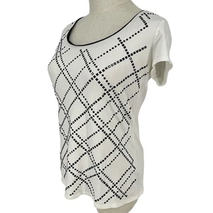 White House Black Market Damen S U-Ausschnitt Grafik Top Dark Academia minimalistisch - Bild 1 von 8