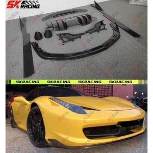 Carbon Fiber Side Skirt Front Rear Lip Wing Bodykit For Ferrari 458 Italia Coupe - Picture 1 of 49