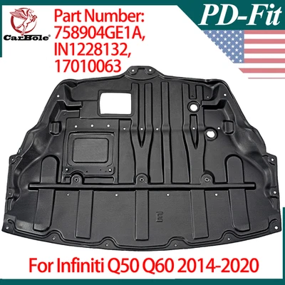 For Infiniti Q50 Q60 2014-2020 Under Engine Cover Splash Shield Mud Guard Awd US - Imagem 1 de 4