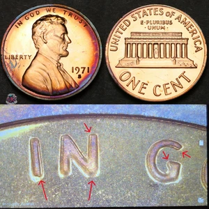 Centavo conmemorativo Lincoln camafeo 1971-S Cherrypicker's FS-103 DDO tono natural - Imagen 1 de 11
