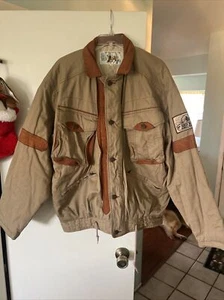Vintage 80er Jahre Guess Outerwear Leder Zierjacke von Georges Marciano Med. Western - Bild 1 von 18