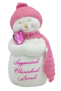 Hallmark 2016 envuelto en amor Susan G Komen muñeco de nieve adorno de Navidad - Imagen 1 de 2