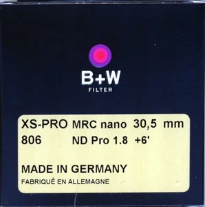 B+W 30.5mm XS-Pro MRC-Nano 806 Solid Neutral Density 1.8 Filter (6-Stop) 1089214 - Picture 1 of 5