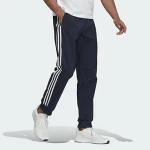 DU0452 Mens Blue Adidas Essentials 3-Stripes Tapered Tricot Pants E 3S Size S - Picture 1 of 2