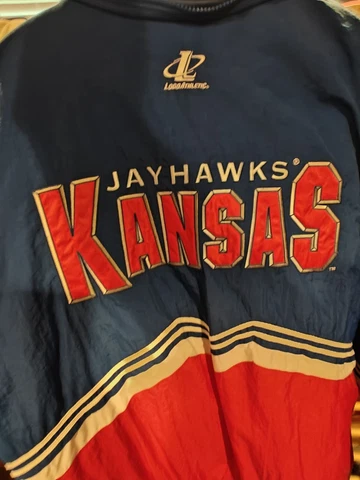 Vintage Logo Athletic KU Kansas  JayHawks Jacket XL Cover