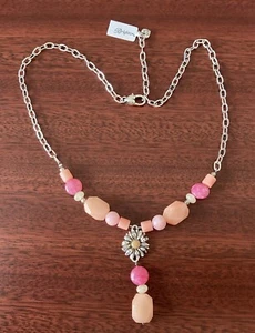 Brighton Paradise Garden Y Flower Orange Pink Necklace NWT MSRP: $98 - Picture 1 of 1
