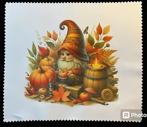 Autumn Gnome Pumpkin Lens Cleaning Cloth Electronics New - Picture 1 of 2