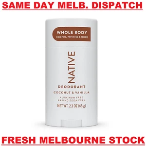 Native Deodorant Men & Women Natural Odor Protection Stick Coconut & Vanilla 65g - Picture 1 of 7