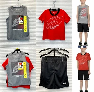 Skechers Youth 3-Piece Active Set Red Grey Black Boy’s Size 5 - NWT - Picture 1 of 12