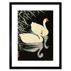Ohara Koson Swans Framed Wall Art Print 9X7 In