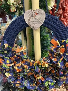 Rag Wreath With Plaque A Gift For Someone Dealing With Bereavement - Picture 1 of 1