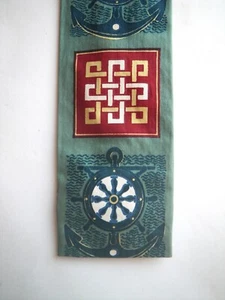 1970s ROOSTER Wide Square End Cotton Tie Nautical Anchor Ship's Wheel Knotwork - Picture 1 of 5
