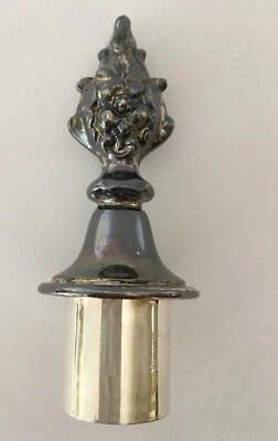 RARE ~  Antique  Silverplate Candelabra Flame Finial - Solid (Not Hollow) - Image 1 of 4
