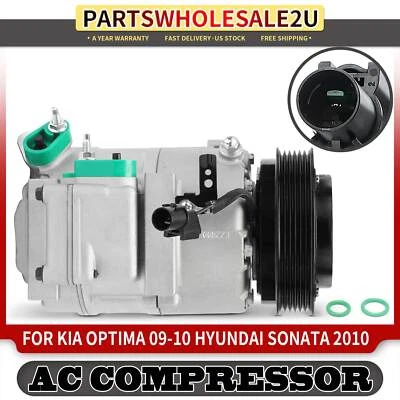 Compresor de aire acondicionado con polea de 6 ranuras para Hyundai Sonata 2010 Kia Optima 2009-2010 Foto 1 de 4
