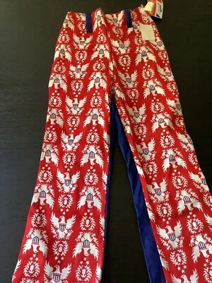 Prensa Permanente Años 70 NOS Patriótico Rojo Blanco Azul Águilas Talla 14 Juvenil con Etiquetas Foto 1 de 4