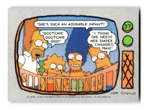 1990 Topps The Simpsons Trading Card #37 Homer, Marge, Lisa & Bart - Picture 1 of 4