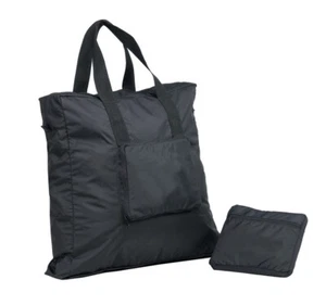 Black Large Spacious Zip Around Folding Travel Storage Lightweight Duffel - Picture 1 of 1