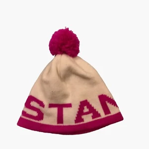 Stanton Kids Pink White Beanie Ski Cap Hat Pom Austria Winter Skiing Snowboard - Picture 1 of 4