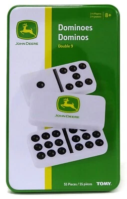 John Deere *DOMINOES* Conjunto Duplo 9 *CAIXA DE COLECIONADOR DE ESTANHO* NOVO EM FOLHA NA CAIXA - Imagem 1 de 3