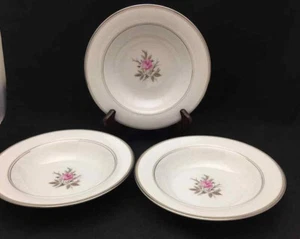 Noritake Roanne Rim Soup Bowls (set of 3) - vintage Japanese Fine China - Picture 1 of 6