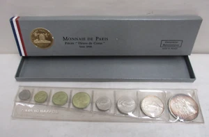 1966 France Monnaies de Paris Fleur de Coins Uncirculated Mint Set of 8 Coins - Picture 1 of 15