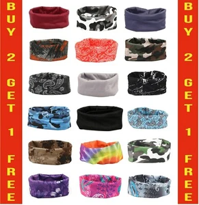 Multi Use Bandana Balaclava Snood Scarf Gaiter Neck Tube Face Mask Cycling - Picture 1 of 72
