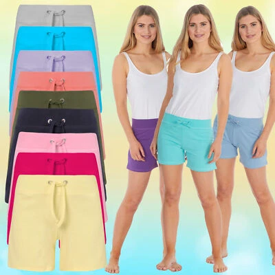 LABEL YOUR LOVE Womens Cotton Jersey Shorts Elastic Waist Summer Beach Casual Yoga Hot Pants New