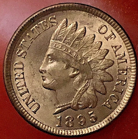 1895  Indian Head Cent   RED Brilliant Uncirculated Cover