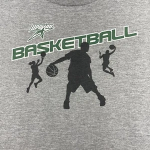 YOUTH XL Upward Basketball Sports T Shirt Gray Anvil Red Bar Cotton - Picture 1 of 8
