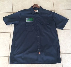 Seattle Seahawks 12th Man Patch On A Dickies Work shirt Size XL - Picture 1 of 5