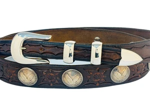 Hebilla de cinturón Douglas Magnus Ranger de plata esterlina 38 cuartos Standing Liberty - Imagen 1 de 10