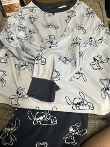 Disney Navy Blue White “Lilo and Stitch” Full Pajama Set Sleepwear Girl Sz 4-6 - Picture 1 of 6