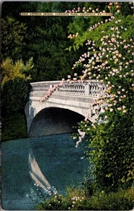 Rose Covered Bridge Cherokee Park Louisville Ky Linen Postcard - Picture 1 of 4