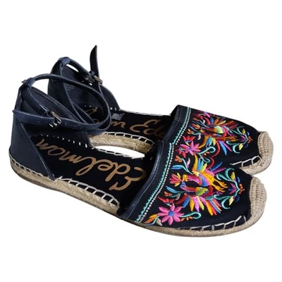 Sam Edelman Espadrilles Sandals Womens Size 9M Boho Bohemian Embroidered Rave - Image 1 of 4