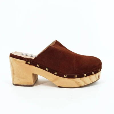 Zuecos Steve Madden Brooklyn Plataforma Gamuza Cuero 8.5M Boho Hippie Festival Foto 1 de 4