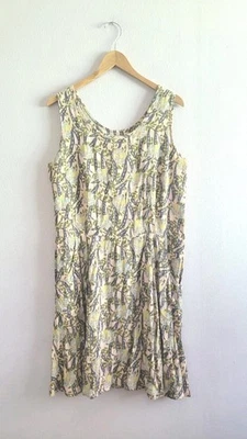 Vestido sin mangas midi sin mangas FLAX Jeanne Engelhart rosa tropical floral M Foto 1 de 4