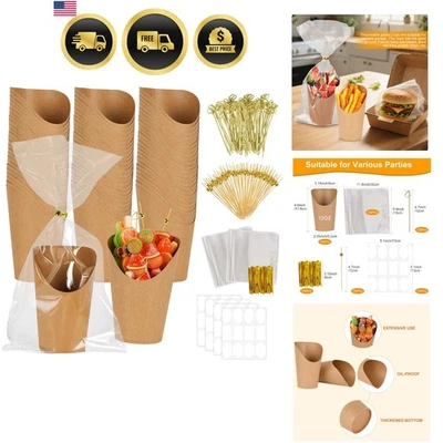 Charcuterie Cups Set 100pcs 12oz Food Cones Food Serving Supplies Party - Image 1 of 4