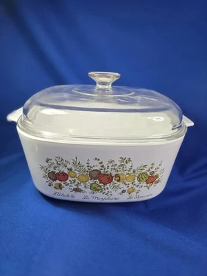 Corning Ware Spice of Life 5 Quart Casserole Dish A-5-B with Pyrex lid A-12-C - Image 1 of 4