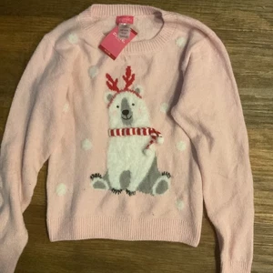 Zunie Girls Holiday Soft Chenille Blush Sweater Size 7/8 - Picture 1 of 2